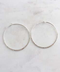 Thin 55mm Gold Filled Hammered Hoop
